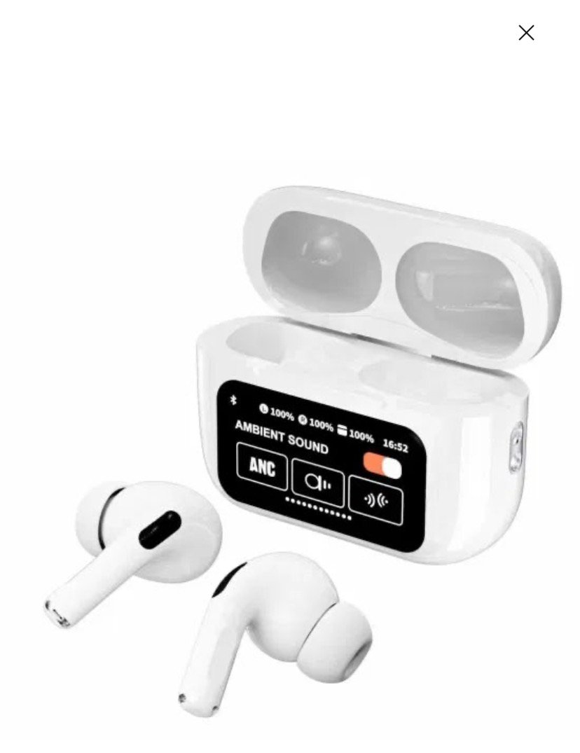 A9 Pro Touch Screen AirPods_Pro – ANC Wireless Earbuds With Bluetooth 5.0, LCD Display, Super Bass &